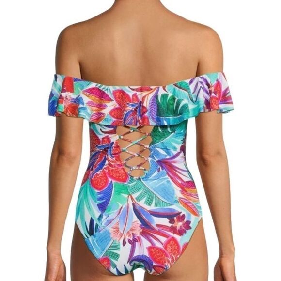 La Blanca Tropez Tropical Print
Shoulder One-Piece Swimsuit-Blue Multi New 4 - Picture 14 of 15